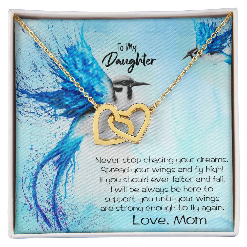 Daughter Necklace Gift Fly High Interlocking Hearts Necklace