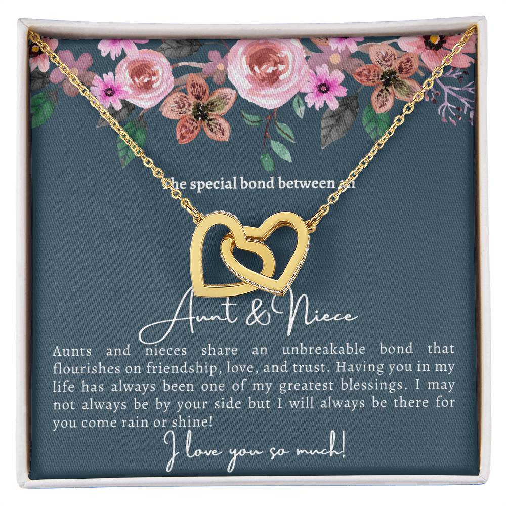 Aunt And Niece Special Bond Linked Hearts Necklace Interlocking Hearts Necklace