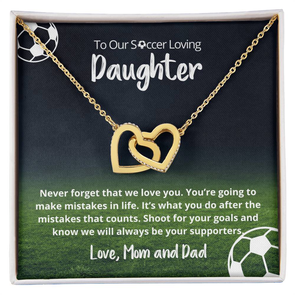 We Love You Shoot For Goals Necklace Interlocking Hearts Necklace