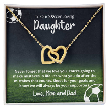 We Love You Shoot For Goals Necklace Interlocking Hearts Necklace