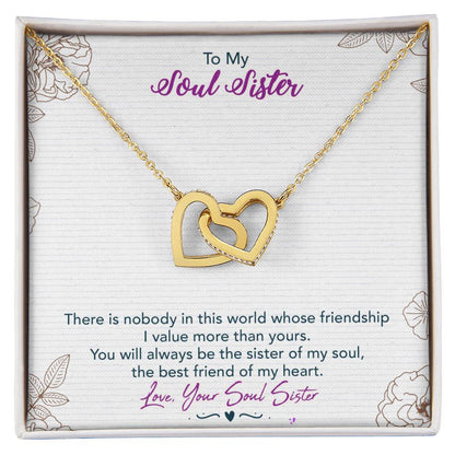 Best Friends Interlocking Hearts Necklace