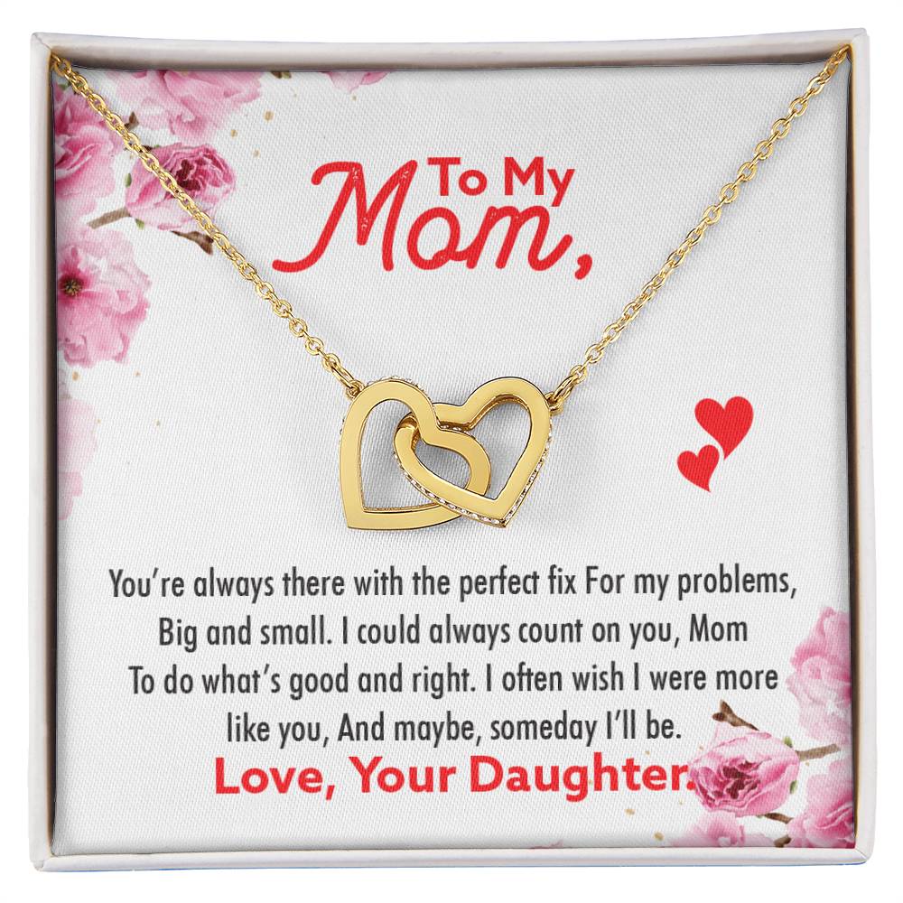 Gift For Mom - Interlocking Hearts Necklace