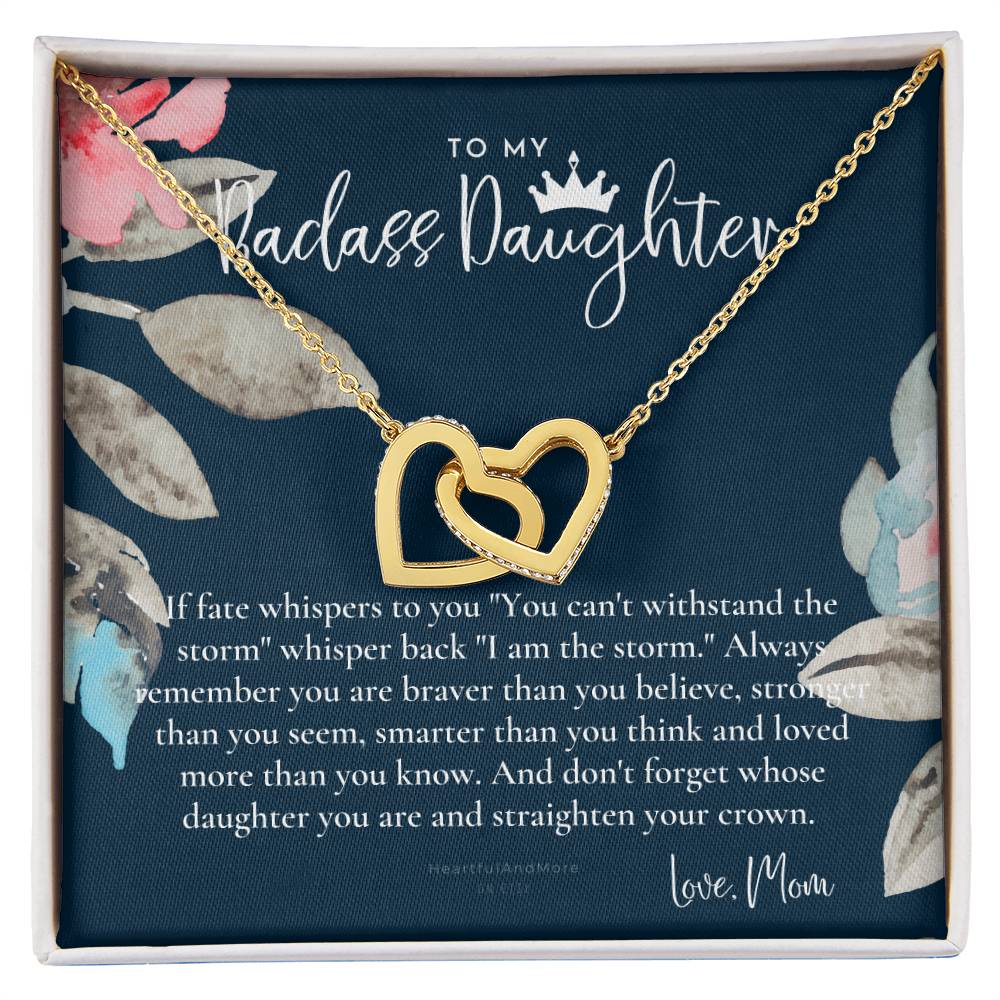 Daughter Gift From Mom Heart Necklace Daughter Gift Interlocking Necklace To Daughter Daughter Graduation Birthday Gift Necklace Interlocking Hearts Necklace