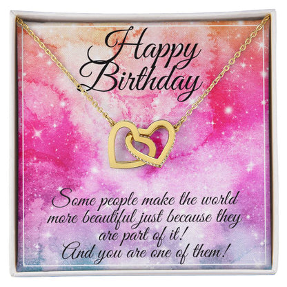 Two Hearts Necklace Interlocking Hearts Necklace