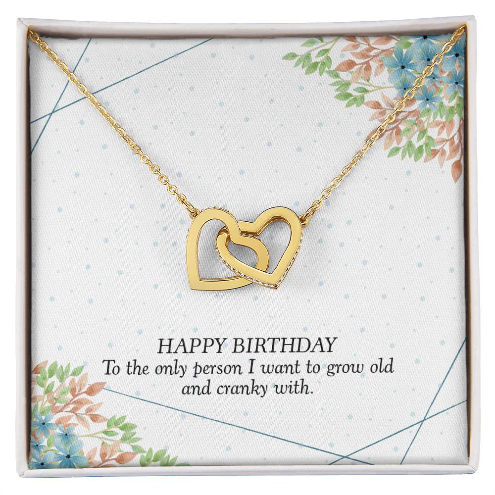 Birthday Gift For Her - I Want To Grow Old With You Necklace Interlocking Hearts Necklace