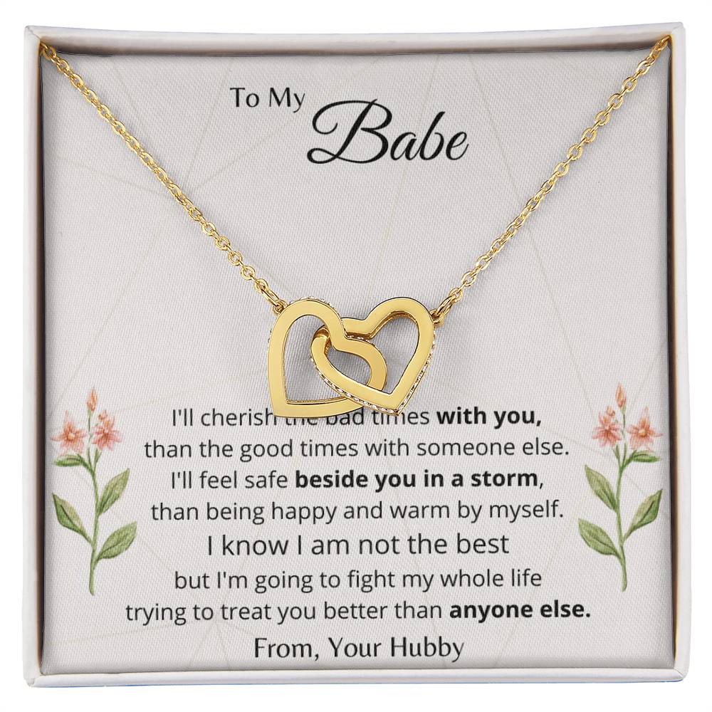 Babe Necklace Interlocking Hearts Necklace