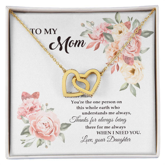 Gift For Mom - I Need You - The Interlocking Heart Necklace Interlocking Hearts Necklace