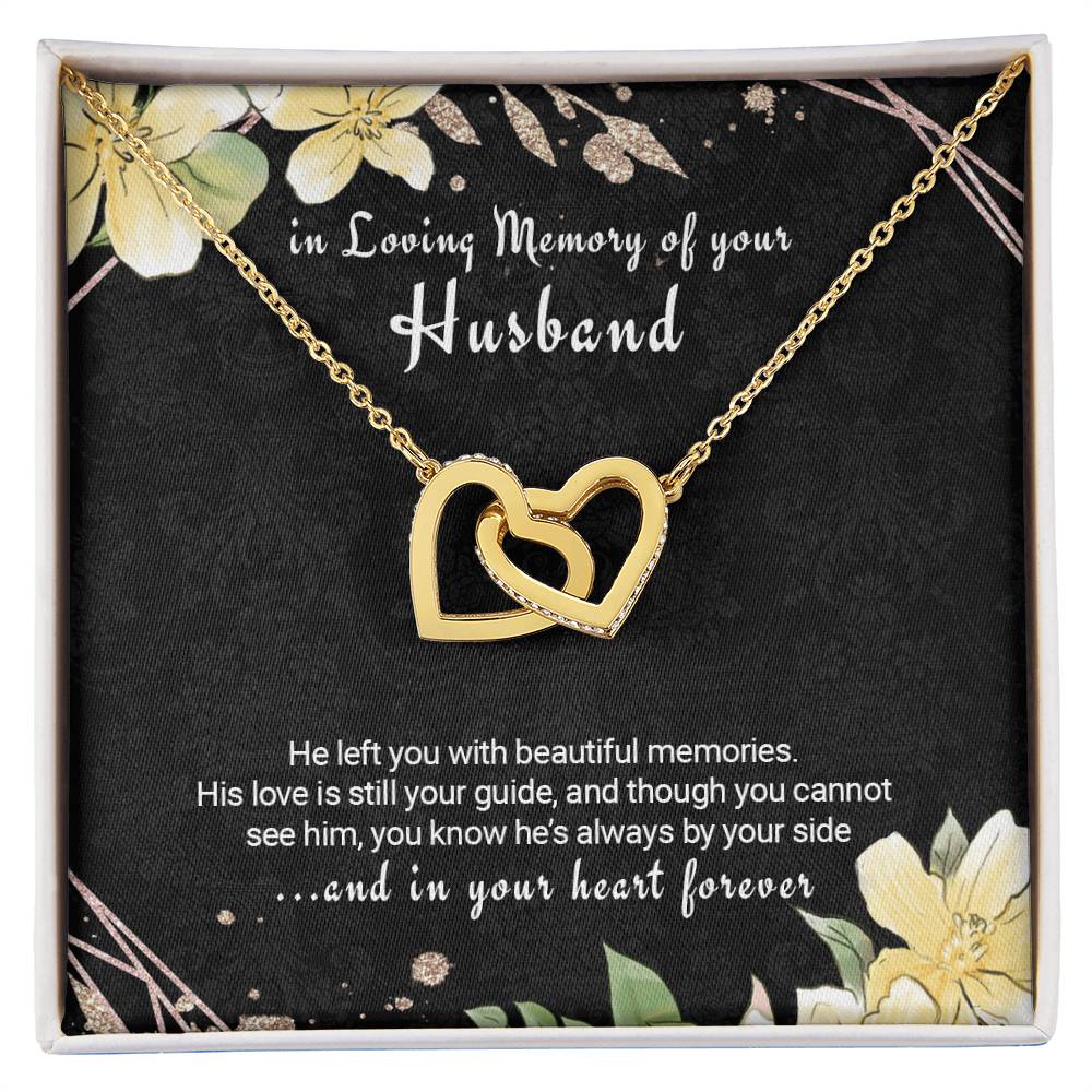 Bereavement Necklace For Loss Of Husband Sympathy Gift Interlocking Hearts Necklace