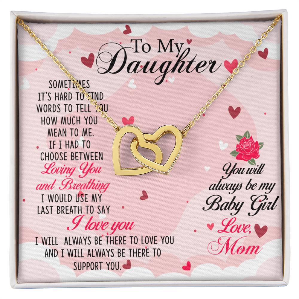 Gift For Daughter From Mom Interlocking Hearts Necklace
