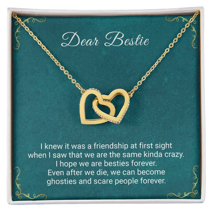 Dear Bestie - I Hope We'Re Besties Forever - Necklace Interlocking Hearts Necklace