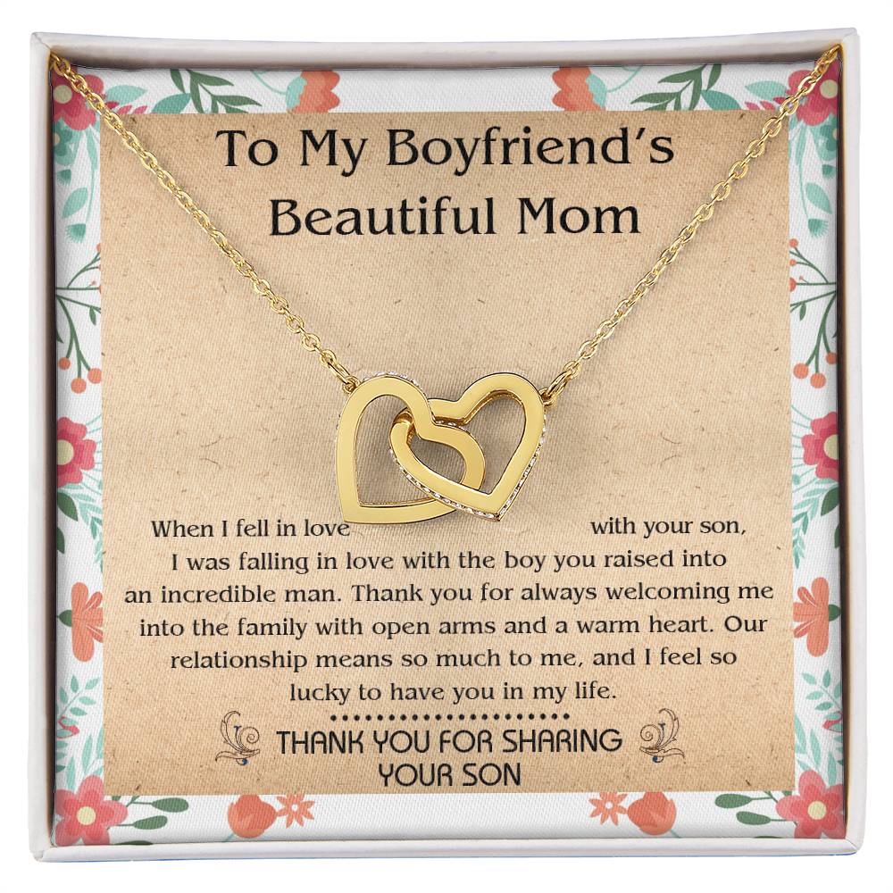 Gift For Boyfriend'S Mom - When I Fell In Love With Your Son - Interlocking Interlocking Hearts Necklace