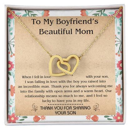 Gift For Boyfriend'S Mom - When I Fell In Love With Your Son - Interlocking Interlocking Hearts Necklace