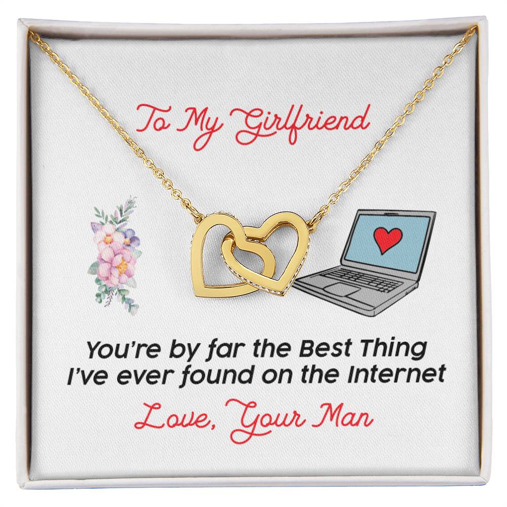 Gift For Girlfriend - Interlocking Heart Necklace Interlocking Hearts Necklace