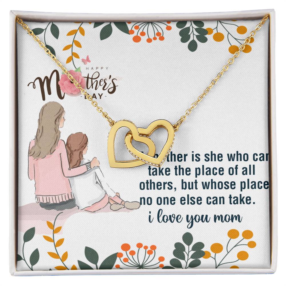 A Mother Is She Who Can Interlocking Hearts Necklace