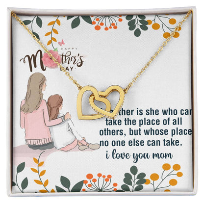 A Mother Is She Who Can Interlocking Hearts Necklace
