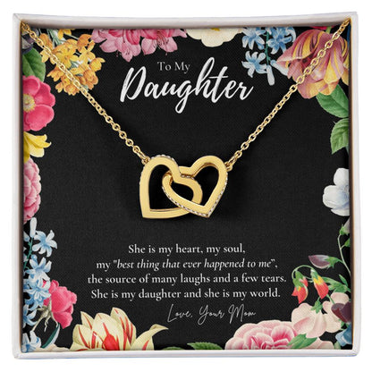 Daughter Gift To My Daughter Necklace From Mom To My Daughter Necklace Gift For Daughter From Mom Interlocking Hearts Necklace