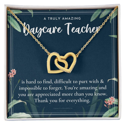 Daycare Teacher Gift For Daycare Provider Gifts Daycare Thank You Gifts Preschool Teacher Gift Thank You Gift Daycare Interlocking Hearts Necklace