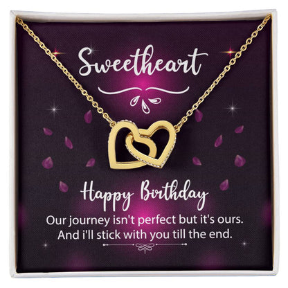 To Significant Other ? Sweetheart Happy Birthday ? Interlocking Hearts Necklace