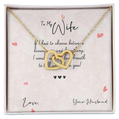 To My Wife Necklace From Husband Interlocking Hearts Necklace