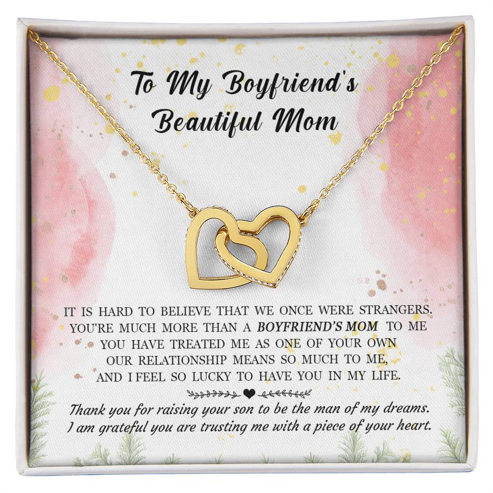 Gift For Boyfriend'S Mom - Hard To Believe That We Once Were Strangers - Interlocking Interlocking Hearts Necklace