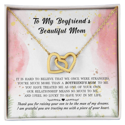 Gift For Boyfriend'S Mom - Hard To Believe That We Once Were Strangers - Interlocking Interlocking Hearts Necklace