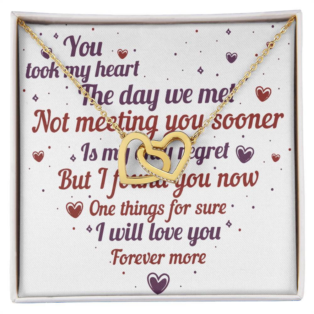 Anniversary Gift Heart Girl Boyfriend Wife Wedding Interlocking Hearts Necklace