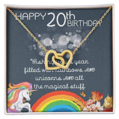 20Th Birthday Necklace Gifts For Girls Cute Unicorn 20 Years Old Girl Jewelry Gift For Daughter Niece Interlocking Necklace Xu246Il13 Interlocking Hearts Necklace