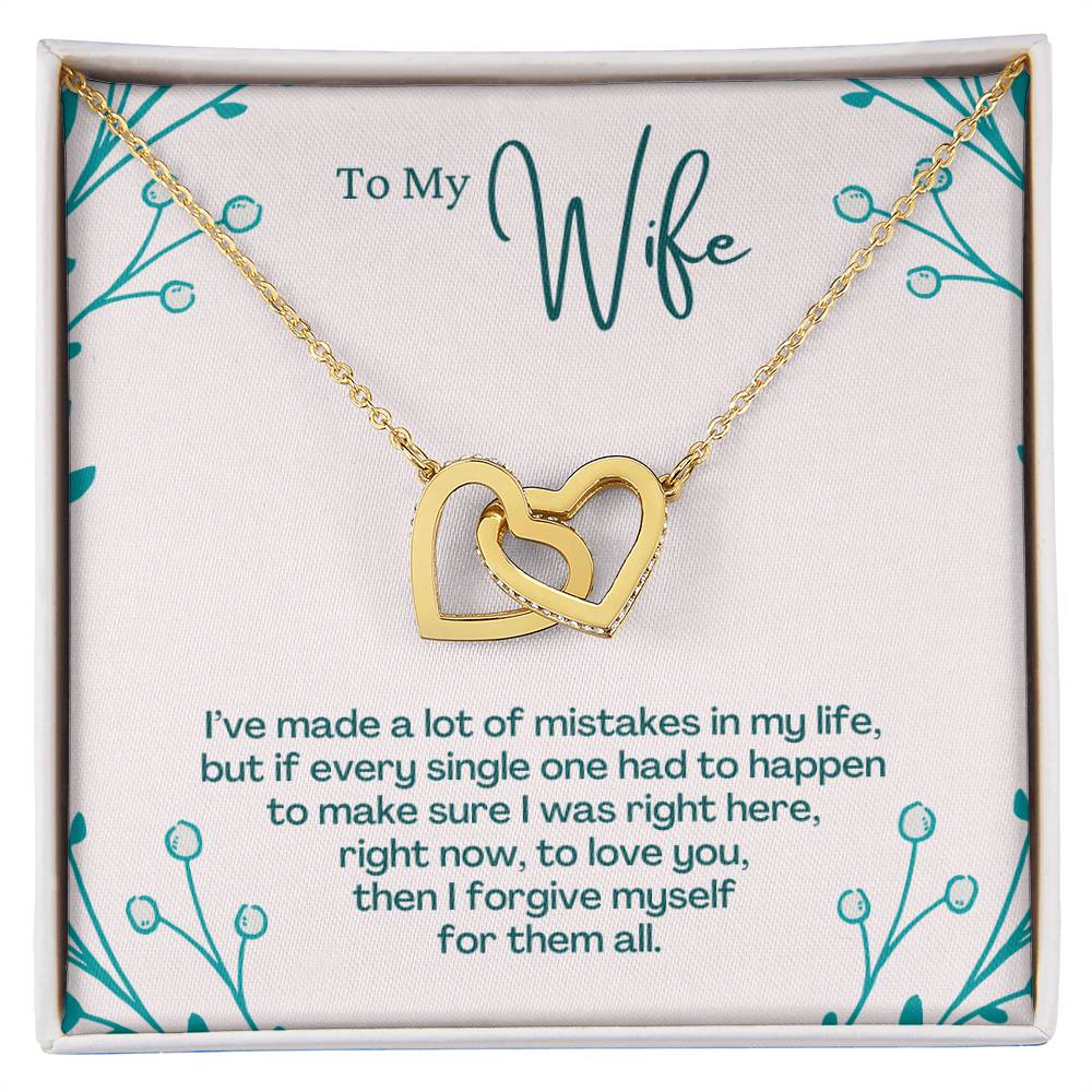 To My Wife - To Love You Then I Forgive Myself For Them All - Interlocking Heart Necklace Interlocking Hearts Necklace