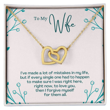 To My Wife - To Love You Then I Forgive Myself For Them All - Interlocking Heart Necklace Interlocking Hearts Necklace