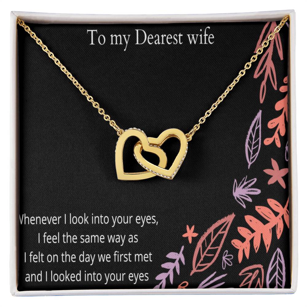 To My Wife Interlocking Hearts Necklace