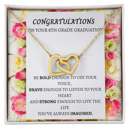 8Th Grade Graduation Interlocking Necklace Interlocking Hearts Necklace