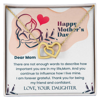 Dear Mom- Mother'S Day Gift- Perfect Gift For Mom Interlocking Hearts Necklace