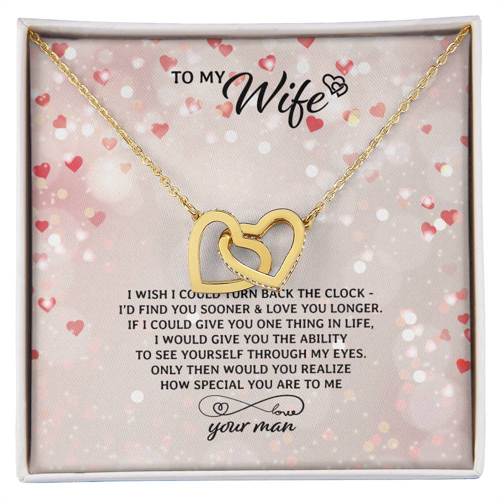To My Wife Necklace Interlocking Hearts Necklace