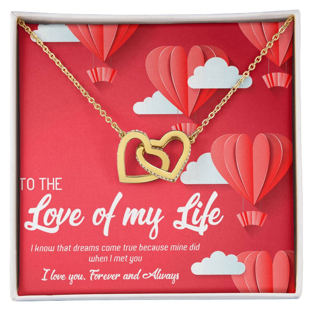 To The Love Of My Life To The Love Of My Life Necklace To My Wife Necklace Girlfriend Necklace Personalized Girlfriend Necklace Gift Interlocking Hearts Necklace