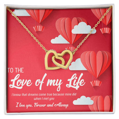 To The Love Of My Life To The Love Of My Life Necklace To My Wife Necklace Girlfriend Necklace Personalized Girlfriend Necklace Gift Interlocking Hearts Necklace
