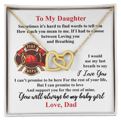 Firefighter'S Daughter - Interlocking Heart Necklace Interlocking Hearts Necklace