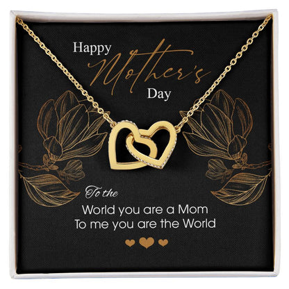 Gift For Mom - You Are The World - The Interlocking Heart Necklace Interlocking Hearts Necklace