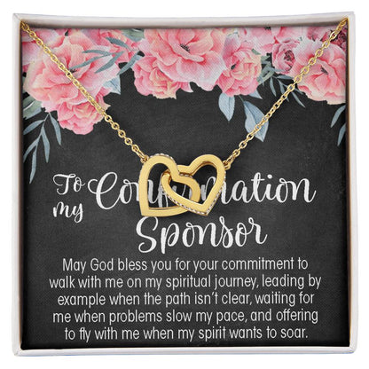 Confirmation Sponsor Interlocking Hearts Necklace Gift For Women Sponsor Confirmation Necklace Gifts For Sponsors Religious Thank You Gift
