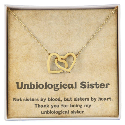 Unbiological Sister Necklace Soul Sister Big Little Sorority Sister In Law Necklace Step Sister Gift Tribe Necklace Best Friend Gift Bff Gift Interlocking Hearts Necklace