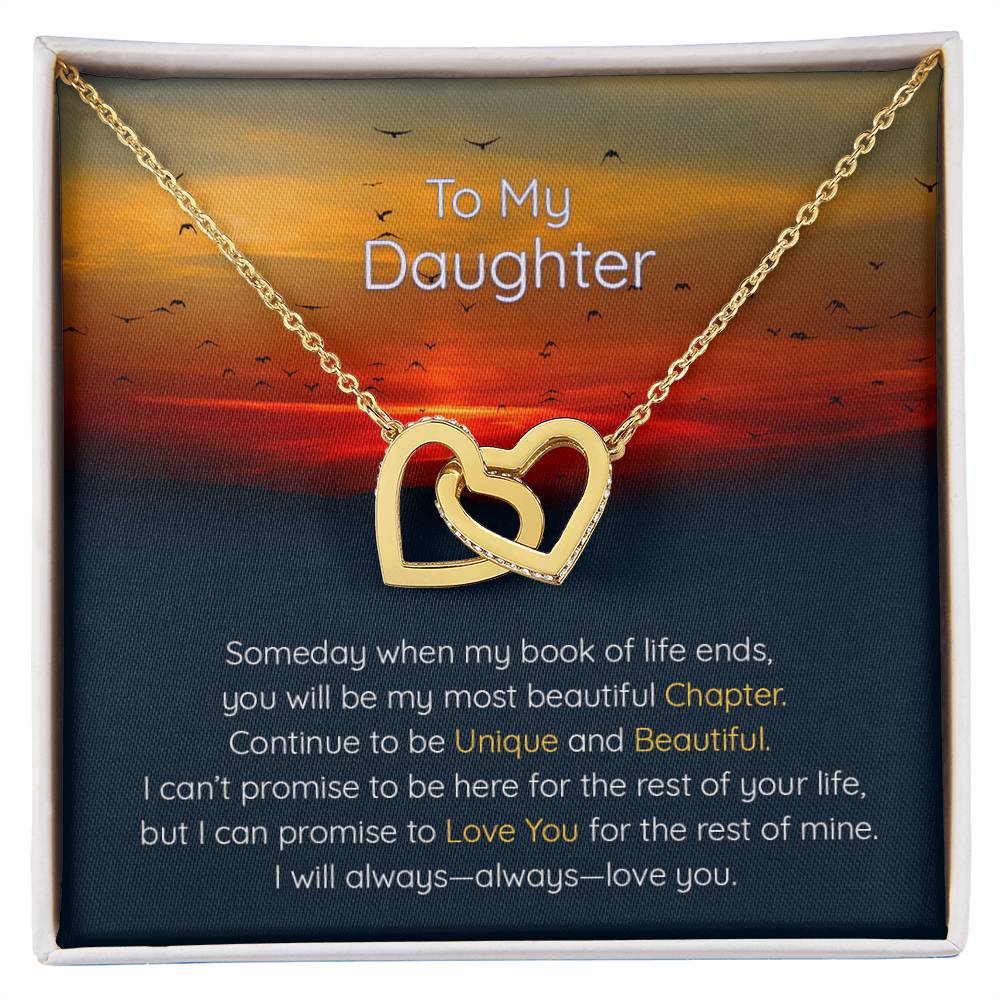 Daughter I Will Always Always Love You - Hearts Necklace Interlocking Hearts Necklace