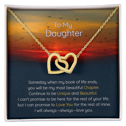 Daughter I Will Always Always Love You - Hearts Necklace Interlocking Hearts Necklace