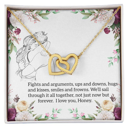 Gift For Girlfriend Interlocking Hearts Necklace