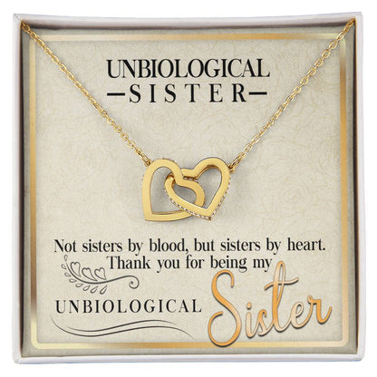 Unbiological Sisters Interlocking Hearts Necklace