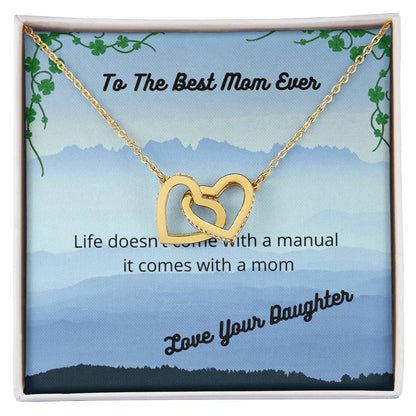 Comes With A Mom Two Hearts Necklace Interlocking Hearts Necklace