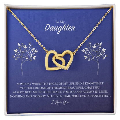 Daughter Two Hearts Necklace Interlocking Hearts Necklace