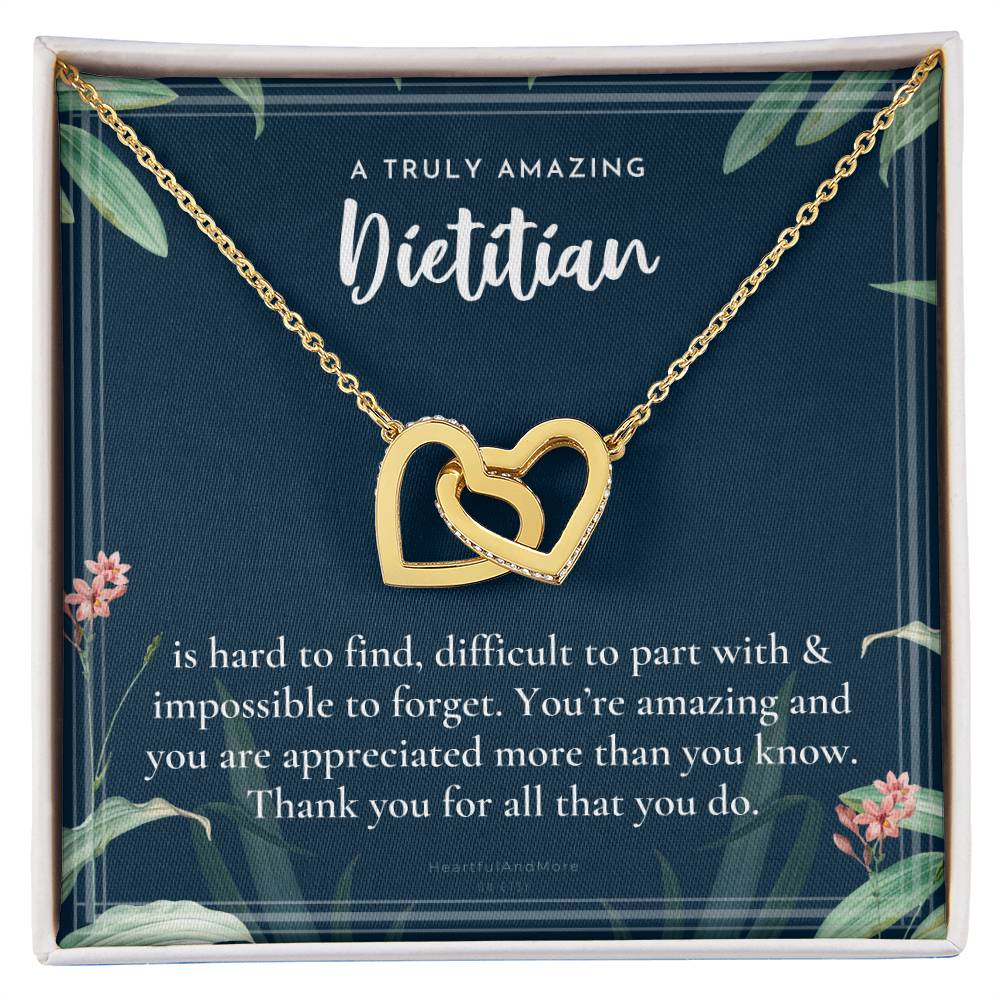 Gift For Dietitian Dietitian Appreciation Gift A Truly Amazing Dietitian Gift Interlocking Hearts Necklace