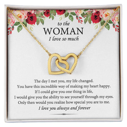 To The Woman I Love So Much Interlocking Heart Necklace Interlocking Hearts Necklace