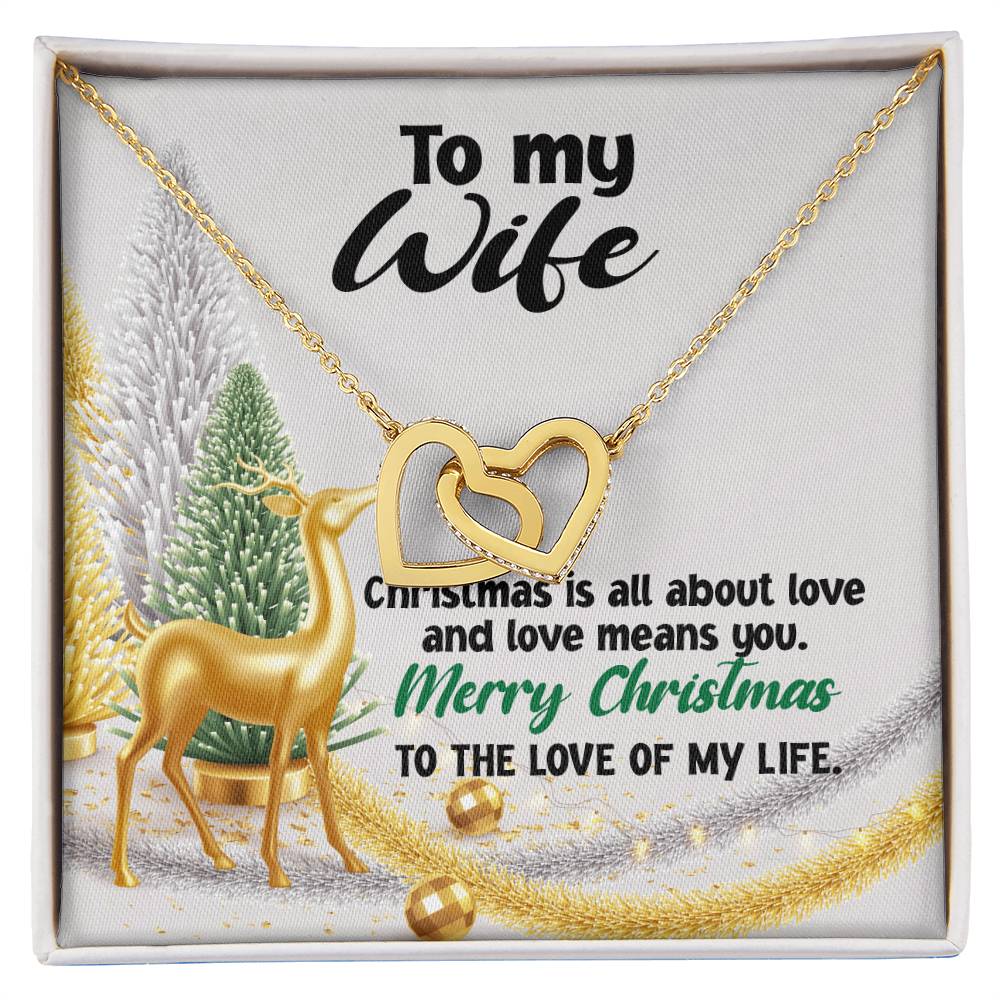 To My Wife Necklace Jewelry For My Wife Sentimental Gifts Necklace For Wife Christmas Gifts Necklace Gift Box Message Card Necklace Interlocking Hearts Necklace