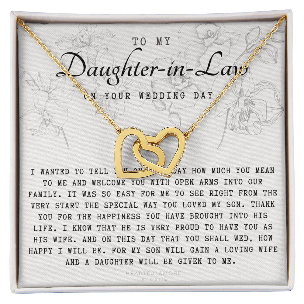 Daughter In Law Gift On Wedding Day Future Daughter In Law Wedding Gift Bride Gift From Mother In Law Daughter In Law Necklace Interlocking Hearts Necklace