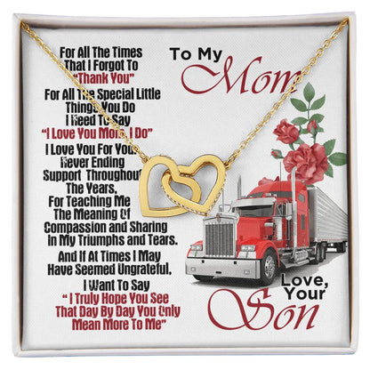 Trucker'S Mom- Interlocking Heart Necklace Interlocking Hearts Necklace